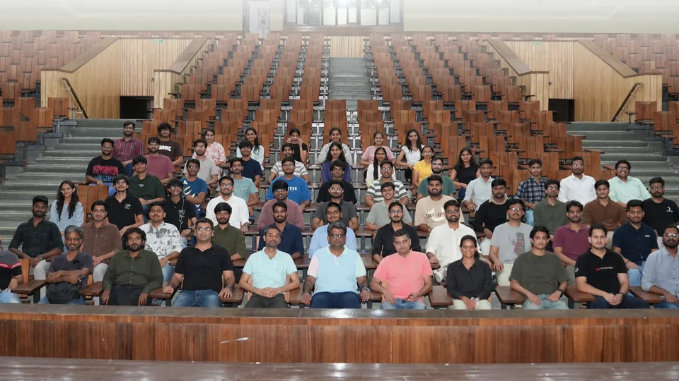 CSE students from the Class of 2026 with faculty in the auditorium