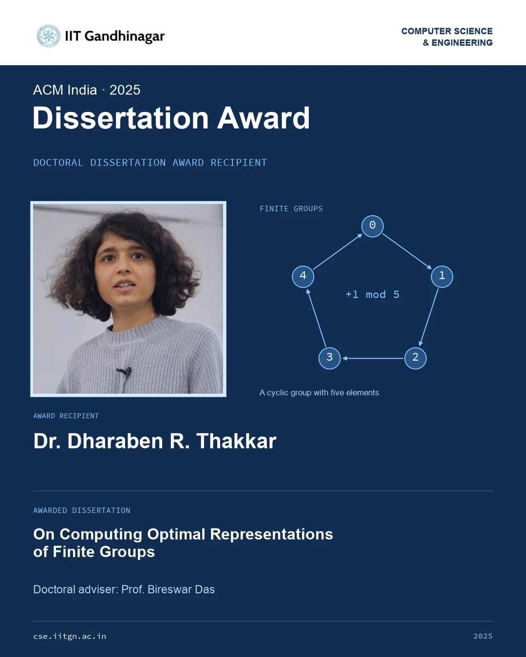Dharaben R. Thakkar receives ACM India Doctoral Dissertation Award